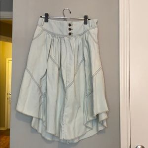 Free People Light wash jean skirt